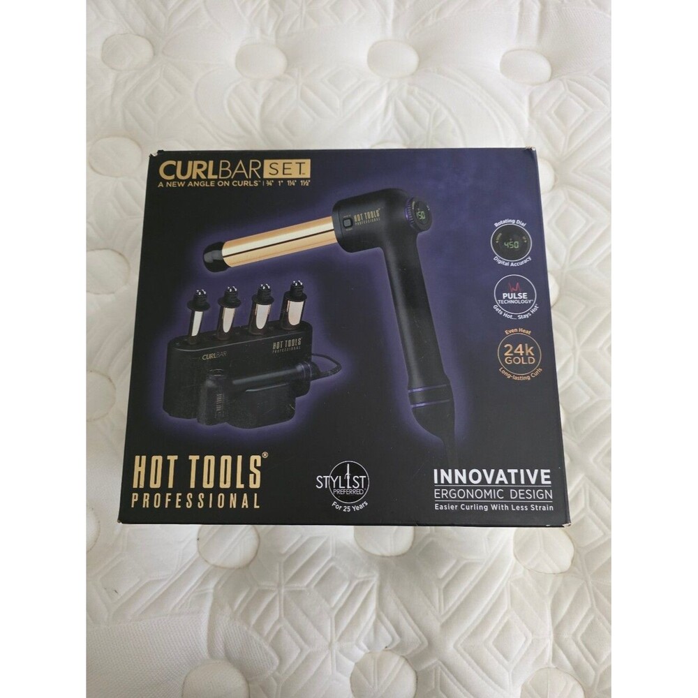 Hot Tools Curlbar Curling Iron Set in Black & Gold
